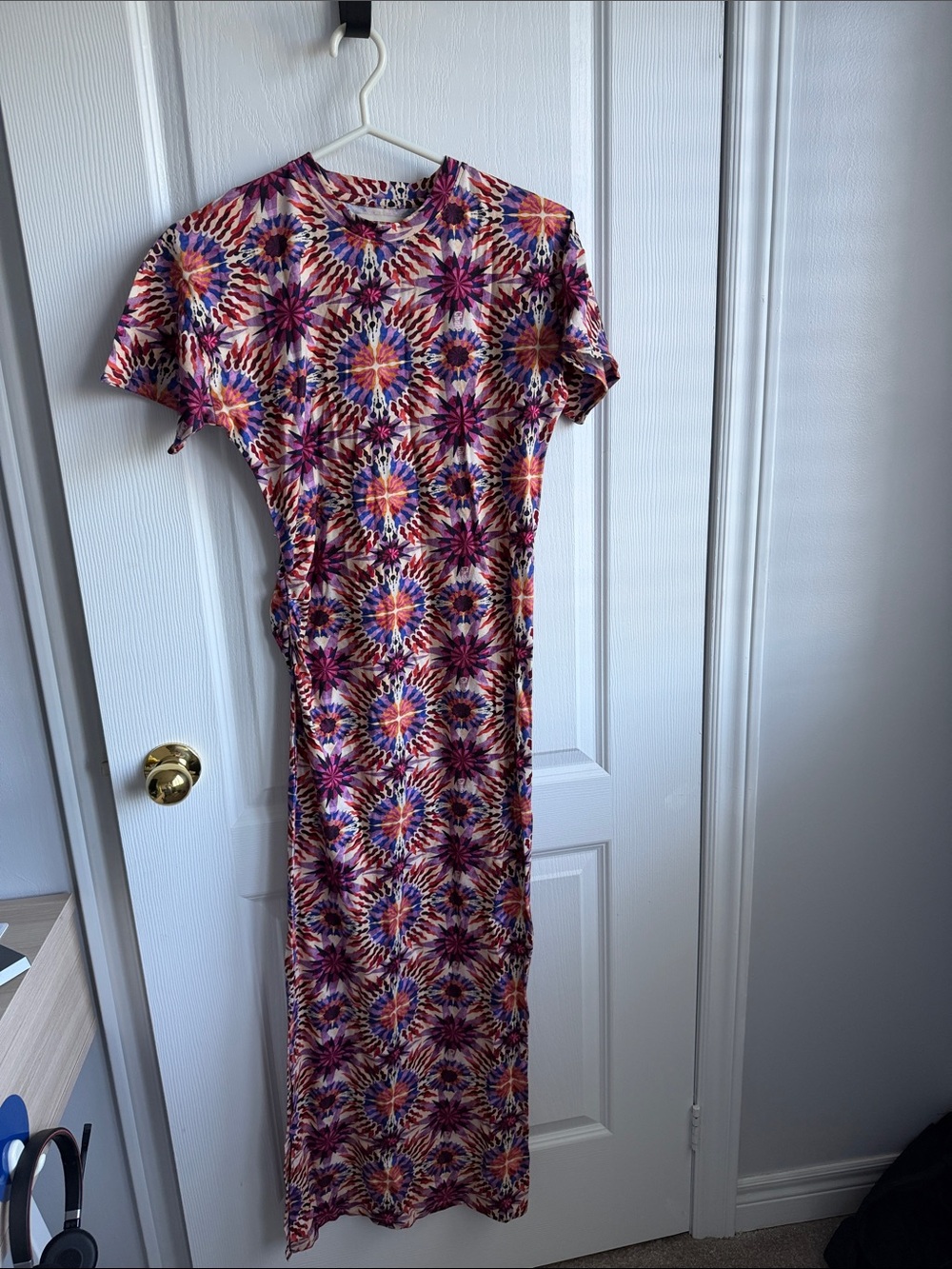 Starburst Print Maxi Dress in Pink Multicolor